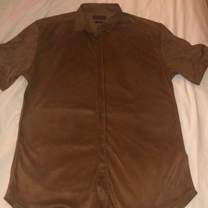 Men’s brown Zara slim fit button up